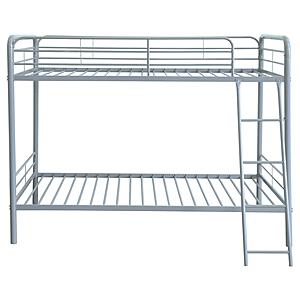 Carson Metal Twin Over Twin Bunk Bed Glossy - Silver by Coaster