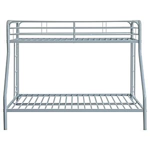 Carson Metal Twin Over Full Bunk Bed Glossy - Silver by Coaster