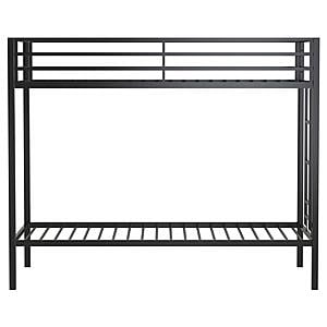 Alevera Metal Twin Over Twin Bunk Bed w/Ladder - Black by Coaster