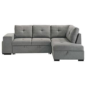 Roanne Fabric Upholstered Sleeper Sectional Sofa - Grey by Coaster