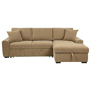 Pastrana Upholstered Sleeper Sectional Right Arm Facing Chaise - Camel by Coaster