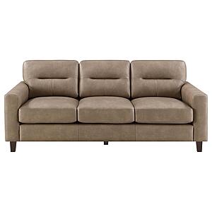 Scotland Faux Leather Upholstered Track Arm Sofa - Brown by Coaster