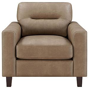 Scotland Faux Leather Upholstered Track Arm Chair - Brown by Coaster