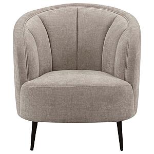 Ellorie Upholstered Channel Back Curved Chair - Beige by Coaster