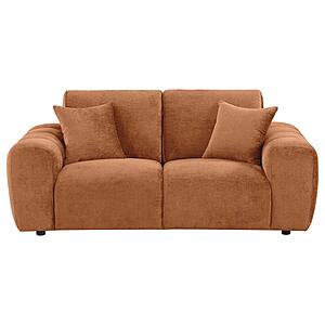 Burnett Chenille Upholstered Wide Arm Loveseat Burnt - Orange by Coaster
