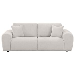 Burnett Chenille Upholstered Wide Arm Sofa - Ivory by Coaster
