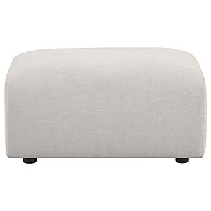 Burnett Chenille Upholstered Ottoman - Ivory by Coaster