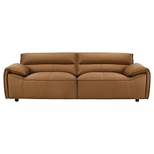 Buxton Top Grain Leather Upholstered Sofa - Orange by Coaster