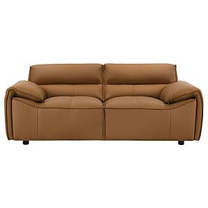 Buxton Top Grain Leather Upholstered Loveseat - Orange by Coaster