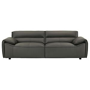 Buxton Top Grain Leather Upholstered Sofa - Graphite by Coaster