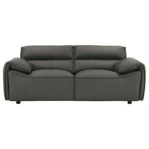 Buxton Top Grain Leather Upholstered Loveseat - Graphite by Coaster