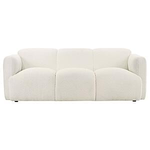 Dorset Fabric Upholstered Round Track Arm Sofa - White by Coaster