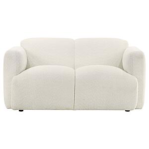 Dorset Fabric Upholstered Round Track Arm Loveseat - White by Coaster
