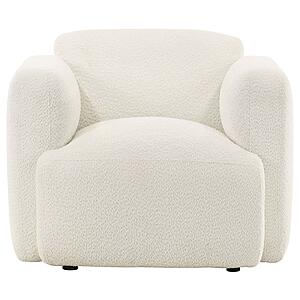 Dorset Fabric Upholstered Round Track Arm Accent Chair - White by Coaster