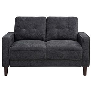 Bowen II Fabric Upholstered Track Arm Loveseat Steel - Grey by Coaster