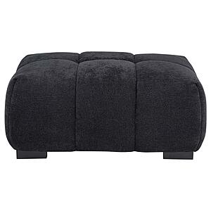 Octavia Upholstered Rectangular Ottoman - Black by Coaster