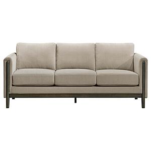 Islington Fabric Upholstered Panel Arm Sofa - Taupe by Coaster