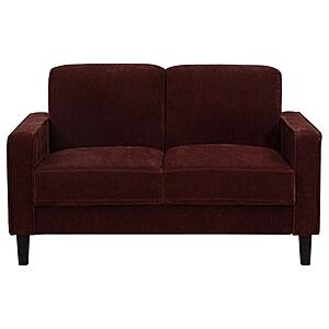 Ruth Fabric Upholstered Track Arm Loveseat - Rust Red by Coaster