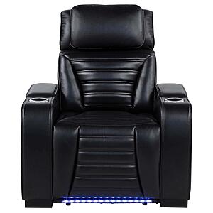 Zuma Faux Leather Upholstered Dual Power LED Recliner - Black by Coaster