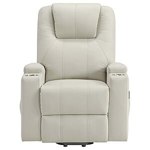 Armstrong Upholstered Power Lift Massage Recliner - Ivory by Coaster