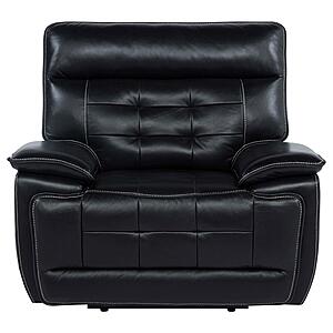 Hewitt Leather Upholstered Dual Power Recliner Chair - Black by Coaster