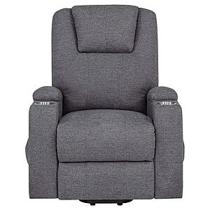 Louie Chenille Upholstered Power Lift Massage Chair - Grey by Coaster