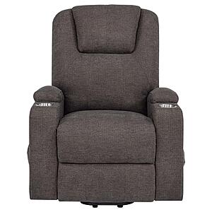 Louie Chenille Upholstered Power Lift Massage Chair - Brown by Coaster