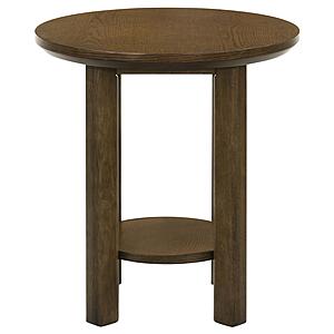 Ottowa 22" Round Wood Side End Table With Shelf - Brown by Coaster