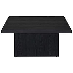 Devar Square Engineered Wood Cocktail Coffee Table - Black by Coaster