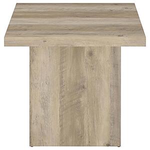 Devar Square Engineered Wood End Table - Distressed Pine by Coaster