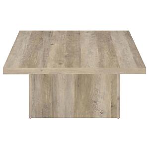 Devar Square Engineered Wood Coffee Table - Distressed Pine by Coaster