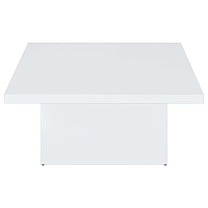 Devar Square Engineered Wood Coffee Table - White High Gloss by Coaster