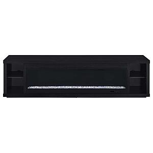 Deiter 79" TV Stand Fireplace Media Console - Black by Coaster