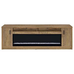 Eddy 79" 2-door TV Stand Fireplace Media Console - Mango by Coaster