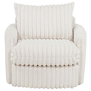 Sarco Corduroy Upholstered Swivel Accent Arm Chair - Ivory by Coaster