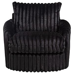 Sarco Corduroy Upholstered Swivel Accent Arm Chair - Black by Coaster