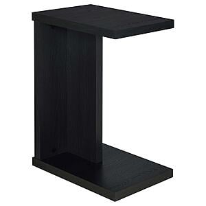 Clower Engineered Wood C-Shaped Sofa Side Table - Black by Coaster
