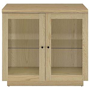 Tilbury 2-door Glass Front Accent Display Cabinet - Light Oak by Coaster