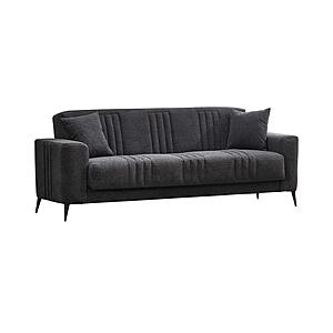 Adela 2-Pieces Sofa & Loveseat Set - Anthracite by Furnia Furniture