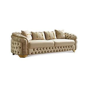 Arizona Stationary Sofa - Beige by Furnia Furniture