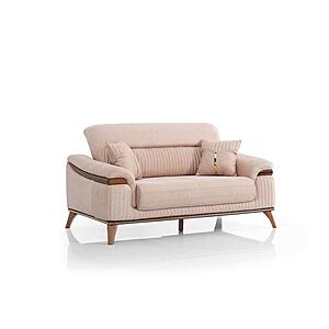 Beta Convertible Loveseat - Beige by Furnia Furniture