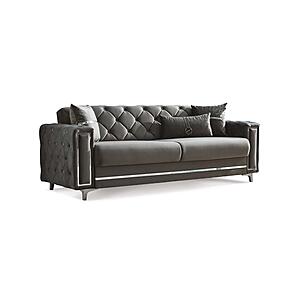 Bolivya 2-Pieces Sofa & Loveseat Set - Grey by Furnia Furniture