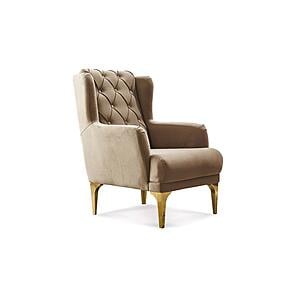 Bolivya Chair - Beige W/Gold Legs by Furnia Furniture