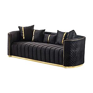 Ceko 2-Pieces Sofa & Loveseat Set - Black by Furnia Furniture