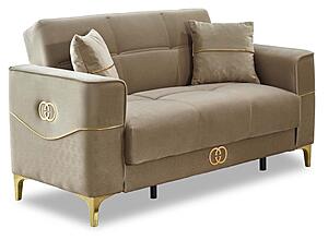 Clara Convertible Loveseat - Beige by Furnia Furniture