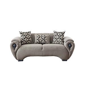 Damla Stationary Loveseat - Cream by Furnia Furniture