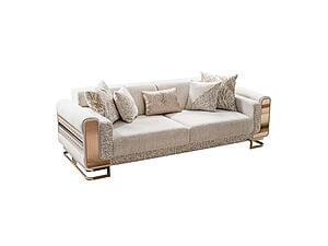 Delux Convertible Loveseat - Cream by Furnia Furniture