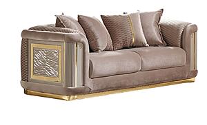 Elegance Stationary Loveseat - Beige by Furnia Furniture