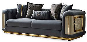 Elegance Stationary Sofa - Dark Grey by Furnia Furniture