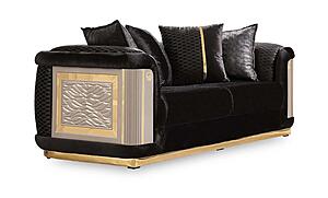 Elegance Stationary Loveseat - Black by Furnia Furniture